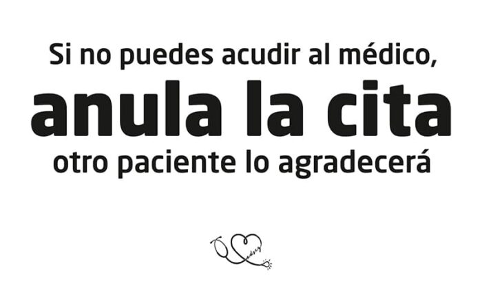 Si no puedes acudir al médico, ANULA LA CITA